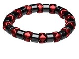 Stretch Bracelet 
Hemalyke™ (manmade/coated)
Red and black, magnetic
8x8mm round tube with 9x6mm faceted rondelle
7 inches
Available:  Contact Us
Limited Quantity!