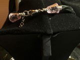 View of the back of
previous necklace w/pink glass ends
Typical finish for this collection