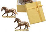 Beautiful Prancing Horse Trinket Box!  Gold-finished pewter, multicolored.  Parading around, she is hand-painted with thick black, brown, and yellow enamels.  
Metallic gold and accented with Austrian crystals, this pretty girl is too cute and adorable to pass up.
Available:  Contact Us
Limited Quantity!
