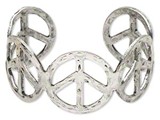 Peace Sign Cuff
Antiqued silver-finished steel
35mm wide peace sign, adjustable.
Available:  Contact Us
Limited Quantity!