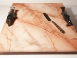 Pink Marble Serving Tray
Large Bronze Fish Handles
Spreader Included
12x12
TCH00CF0000057
Available:  Contact Us